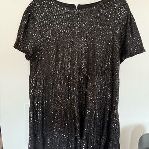 Lulu's Black Sequin Mini Dress